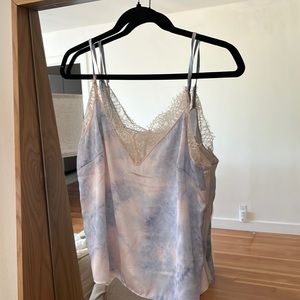 Pink and purple lace trim blouse worn once